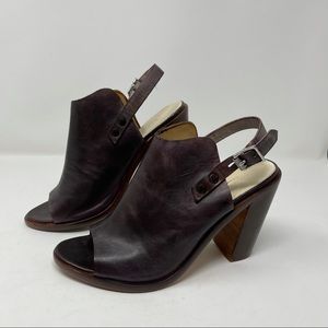 Rag & Bone Hand Dip Dyed Leather Peep Toe Slingback Pumps US10